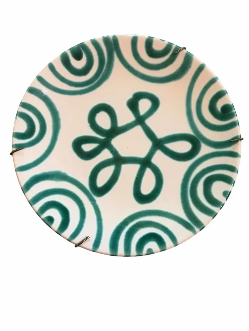 Vintage Gmundner Keramik Green Flamed Plate Hand Painted Austrian Pottery